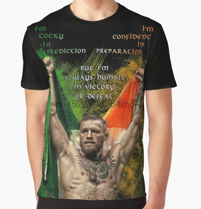 Мужская футболка с принтом Funy футболки рисунком знаменитого Конора Макгрегора