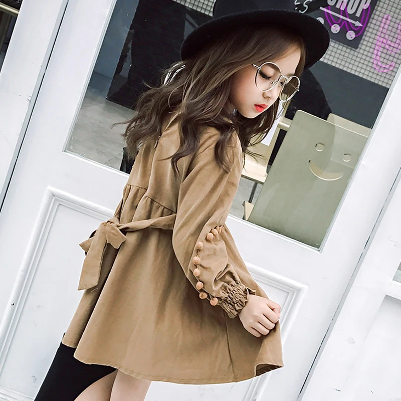 Long Sleeve Girls Dress Winter Corduroy for 10 12 years Spring Princess Kids 5 6 8 Teenage Clothing | Детская одежда и обувь