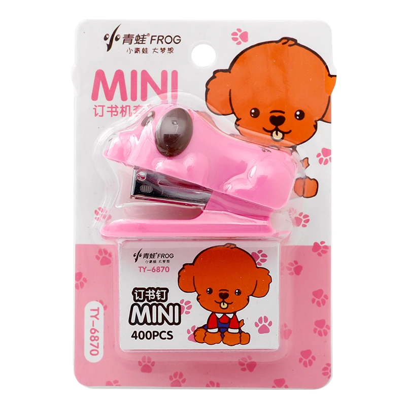 Мини степлер Kawaii Dog Animal 1 шт. скрепки с 400 скрепками для школы офиса канцелярские