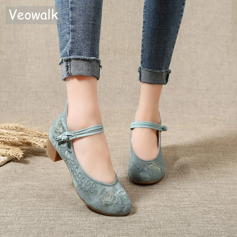 Женские туфли на квадратном каблуке Veowalk Элегантные повседневные удобные