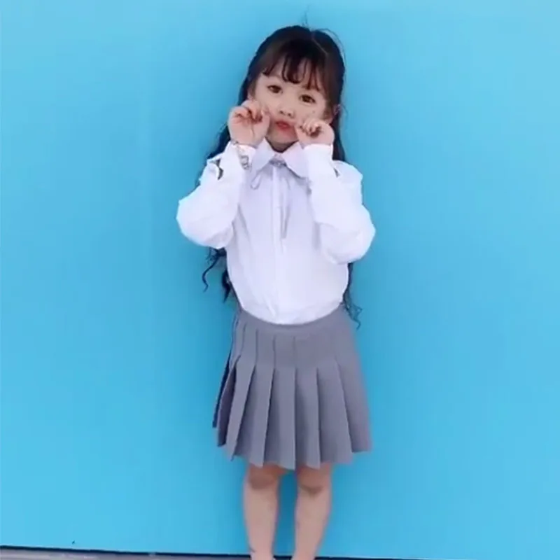 

Back To Schoo Clothing Girls Clothes Blouse Girl School Set Shirt + Pleated Skirt 2PCS suits Autumn 2 4 6 8 10 12 14 16 Years