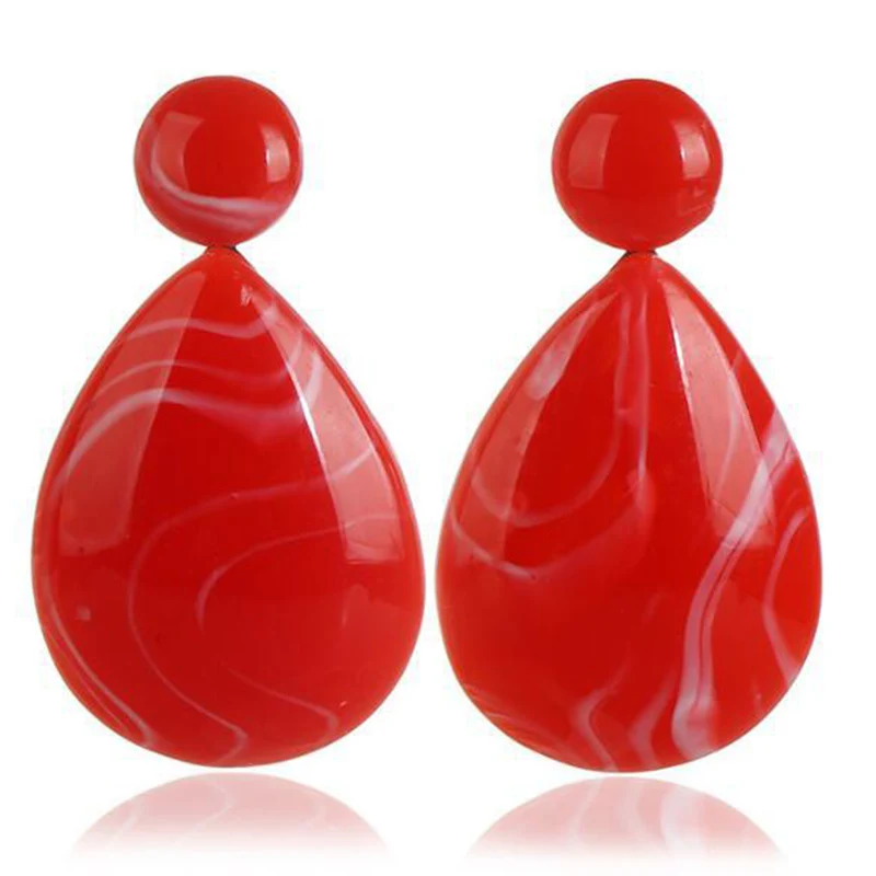 2019 NEW Vintage Big Resin Green Water Drop Earrings For Women Boho Fashion Jewelry Simple Crystal Dangle Earring Gift Hot Sale | Украшения