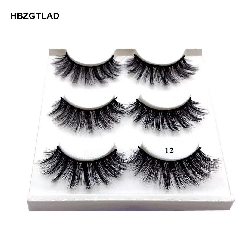 

HBZGTLAD 3 pairs natural false eyelashes fake lashes long makeup 3d mink lashes eyelash extension mink eyelashes for beauty 12