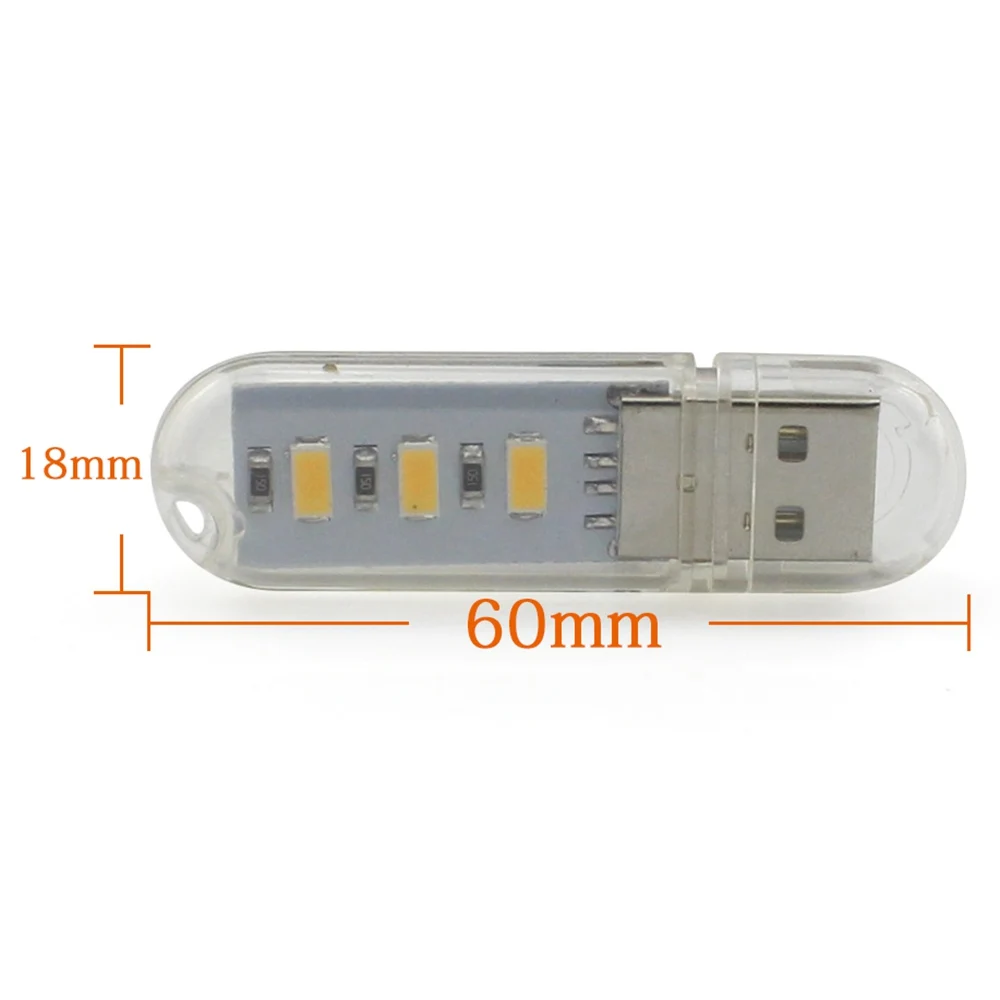 USB LED чтение ночник 3 светодиода 5730 5 В DC привело Книга настольная детская комната