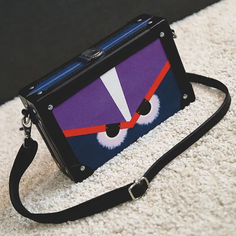 Новинка 2017 года женские винтажные кожаные мини-сумка мультфильм смешной Crossbody