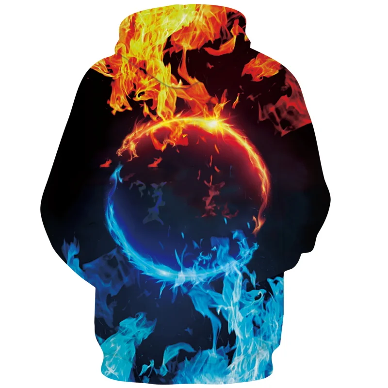 Fire and Ice толстовки для мужчин 3D графический пуловер Толстовка 2018 спортивная