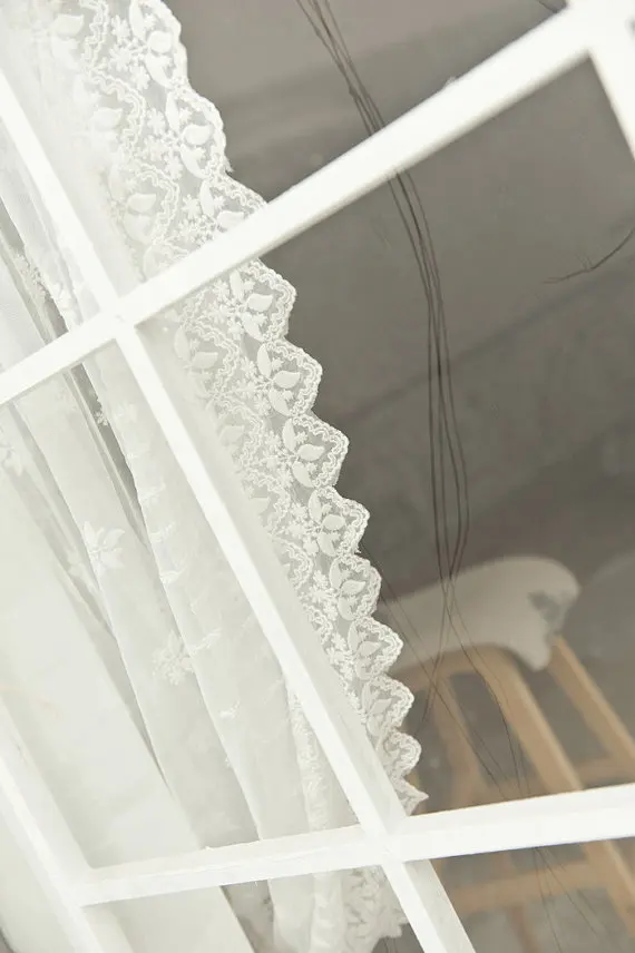 1 ярд белого кружева вышитая Тюлевая кружевная ткань винтажная марля античная