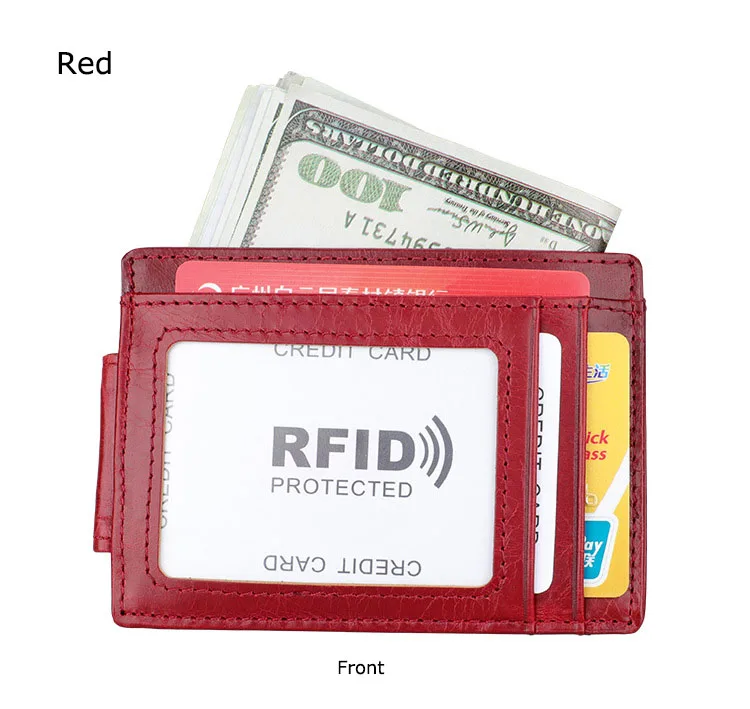 Для мужчин и Для женщин кредитной держатель для Карт RFID из натуральной кожи Бизнес держатель для карт унисекс путешествия Card наличными бумажник кошелек для денег