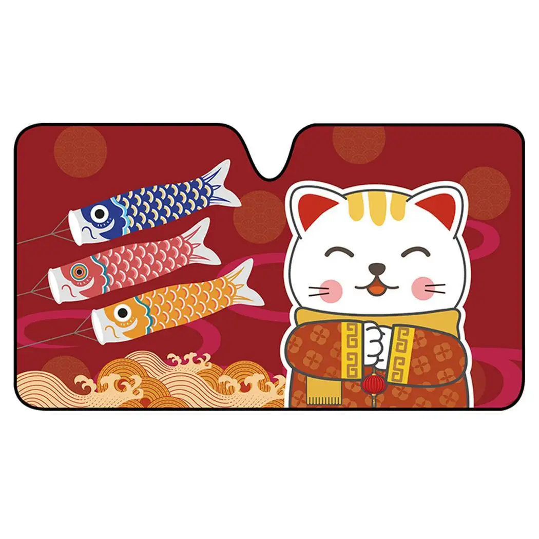 2Pcs Car Front Window Sundshade Cartoon General Sun 1-9 As Picture Shade Visor Cover Protection |
