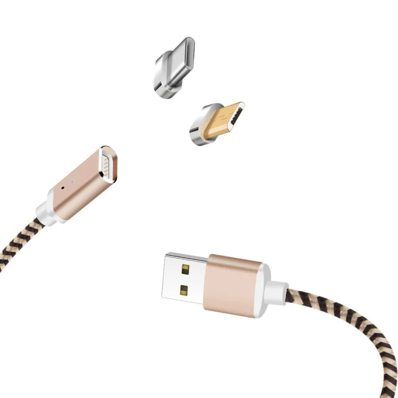 3 в 1 Магнитный кабель Micro USB Type C Быстрая зарядка нейлон синхронизировать