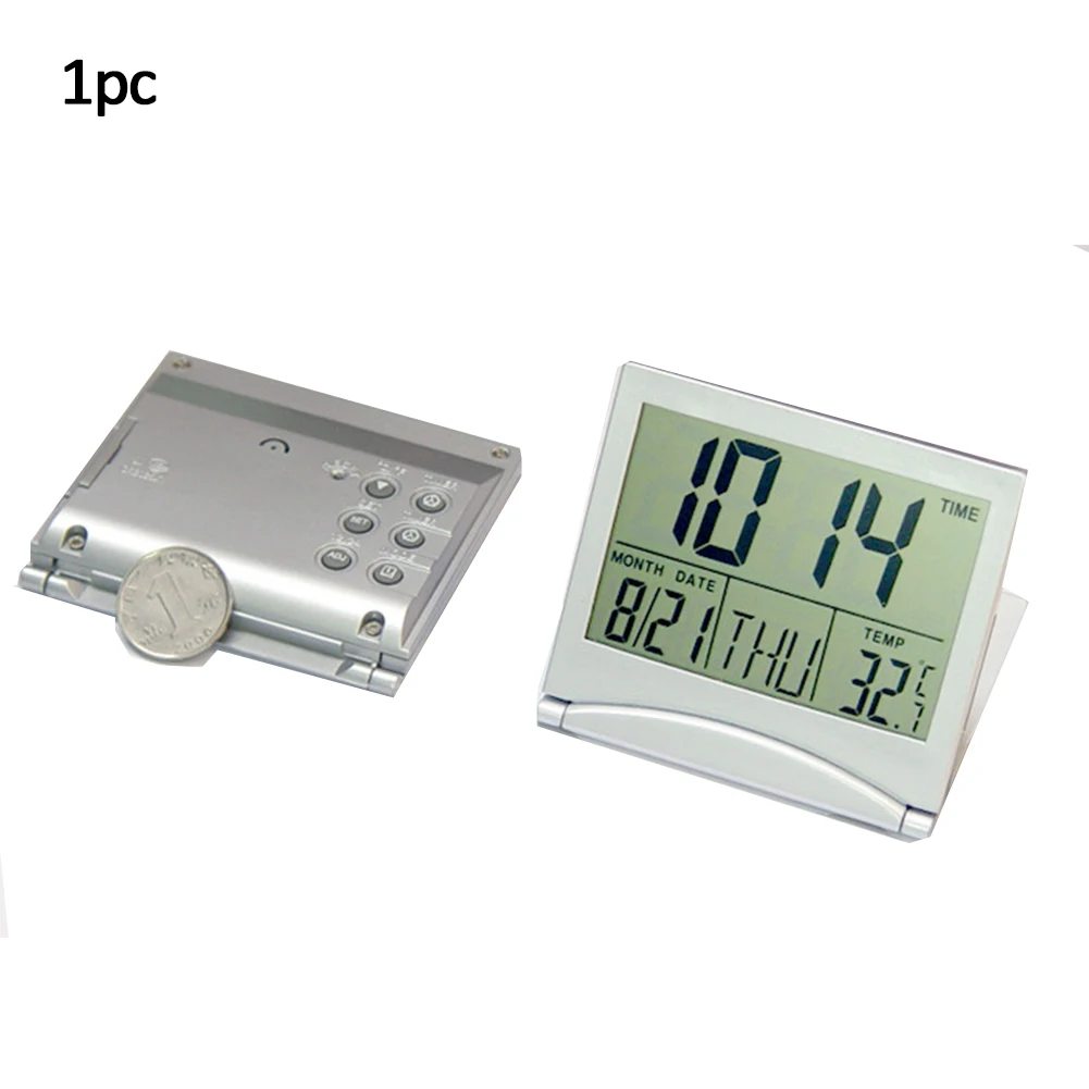 Modern Foldable Folding LCD Digital Travel Desk Alarm Clock Date Thermometer | Дом и сад
