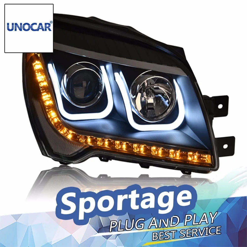 Головной светильник UNOCAR s для Kia Sportage 2007 13 светодиодный головной фонарь дневный
