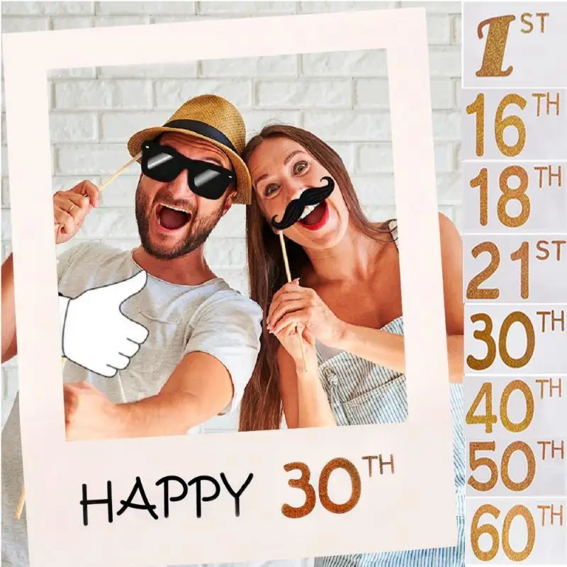 Happy Halloween 1/16/18/30/35/40/50/60th Бумага Photo Booth Реквизит Фото Рамка Юбилей 30 лет украшения для вечеринки в честь Дня Рождения подарок расходные материалы