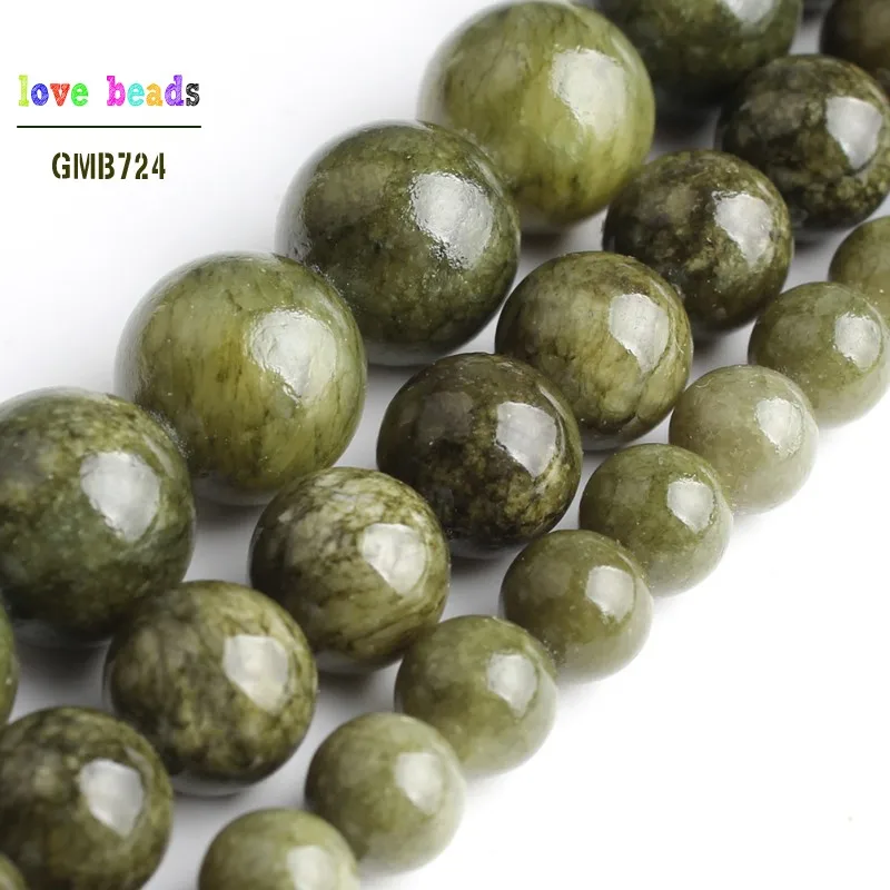 Grass Green Stone Beads Jades Round Beads for Jewelry Making 15'' Strand DIY Bracelet Jewellery 6mm 8mm 10mm