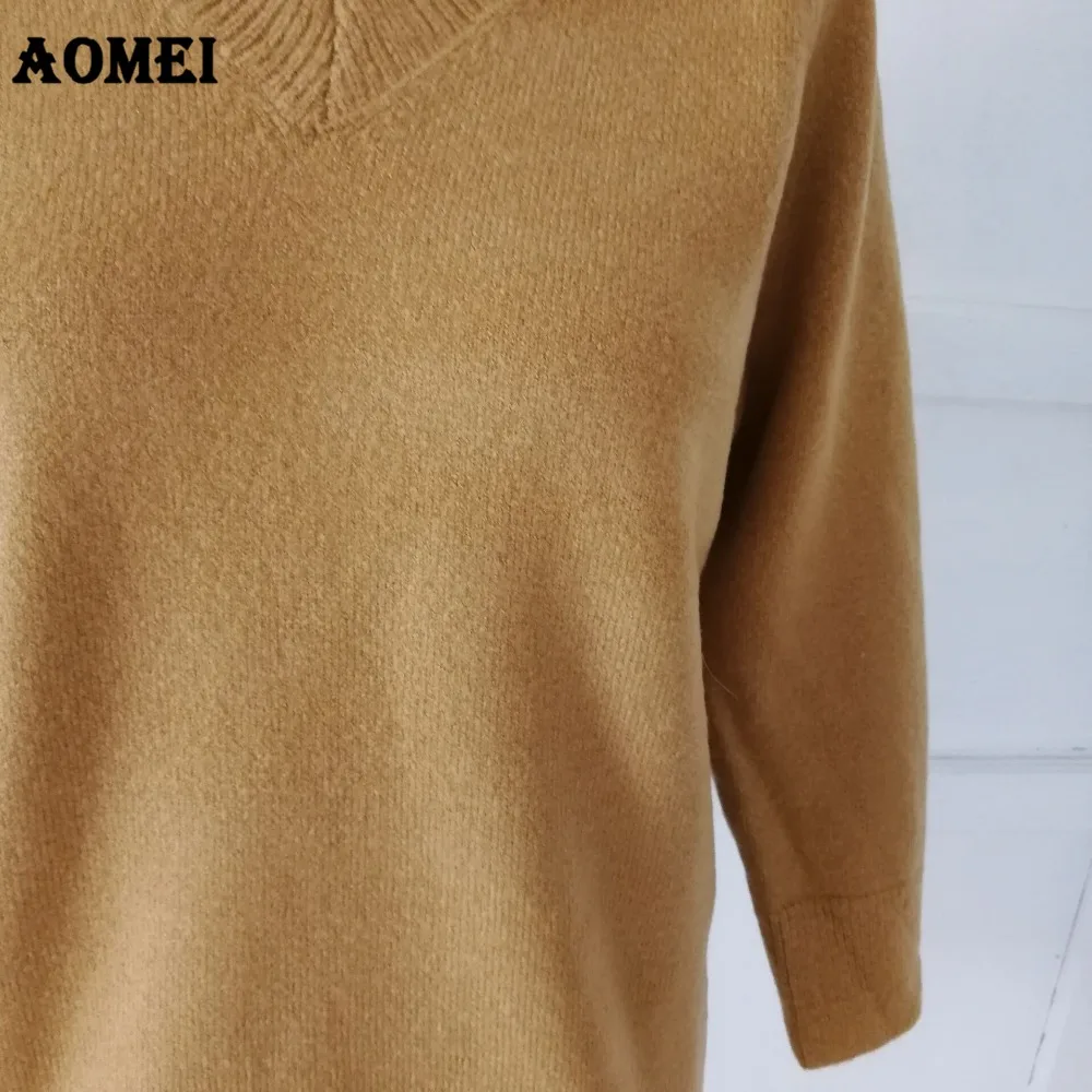 2019 Winter Knitted Sweater Women V Neck Pullover Girls Oversize Loose Style Casual Fashion Clothes Fall Tops Jumpers Solid Wear | Женская