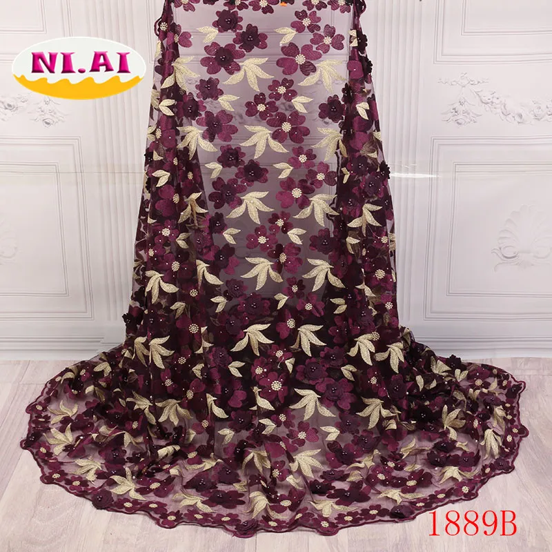 African Lace Fabric 2018 High Quality Orange French Tulle Applique Nigerian Trimmings For SewingNA1889B-1 | Дом и сад