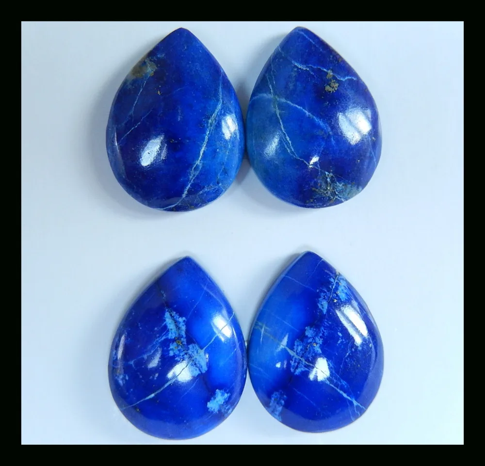 Натуральный камень 4 шт. модные ювелирные изделия в форме груши Lapis Lazuli Кабошоны