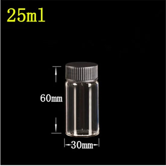 

Стеклянные флаконы 30*60*21 мм 25 мл с пластиковой винтовой крышкой, прозрачные пустые стеклянные Подарочные бутылки, банки с черной крышкой 24 ш...