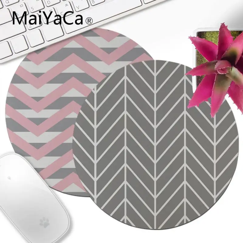MaiYaCa розовый серый фон с узором офисная мышь геймерская мягкая круглая коврик для