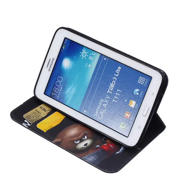 Чехол-подставка с совой бабочкой цветами из искусственной кожи для samsung Galaxy Tab3 7,0 Lite T110 T111 чехол для планшета для samsung T113 T116