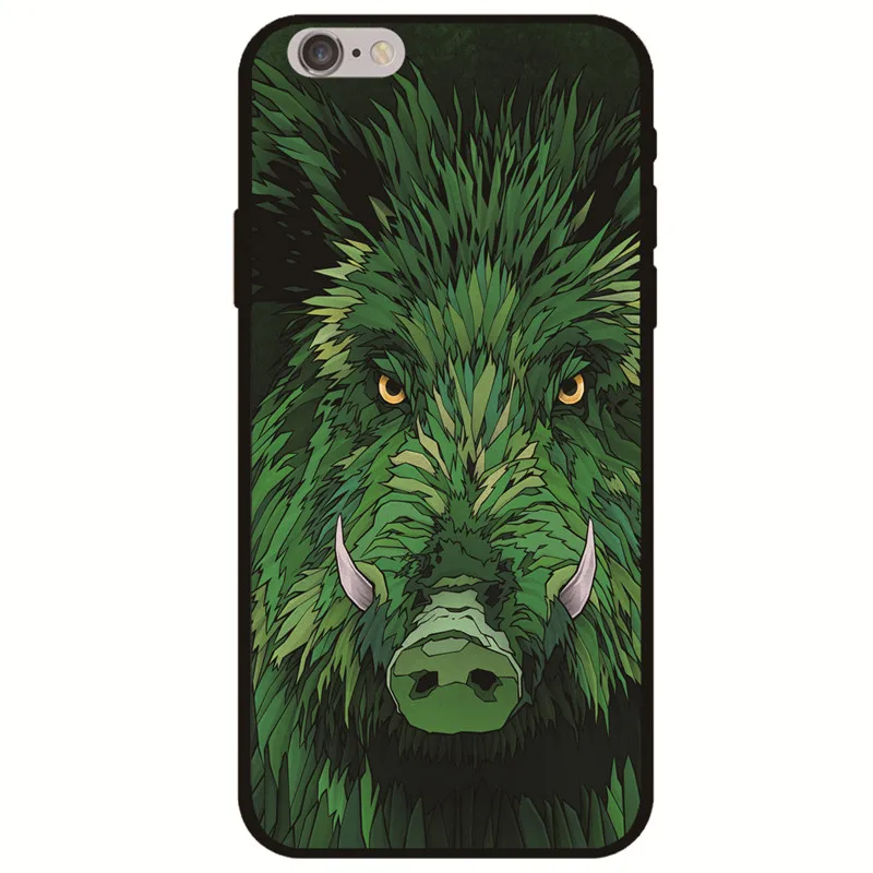 J Классный чехол с животными для Funda iPhone X Etui для iPhone XS Max 11 8 7 6 6S Plus 5S XR Мягкий ТПУ чехол Лев медведь Сова чехол с волком мужчины - Цвет: J