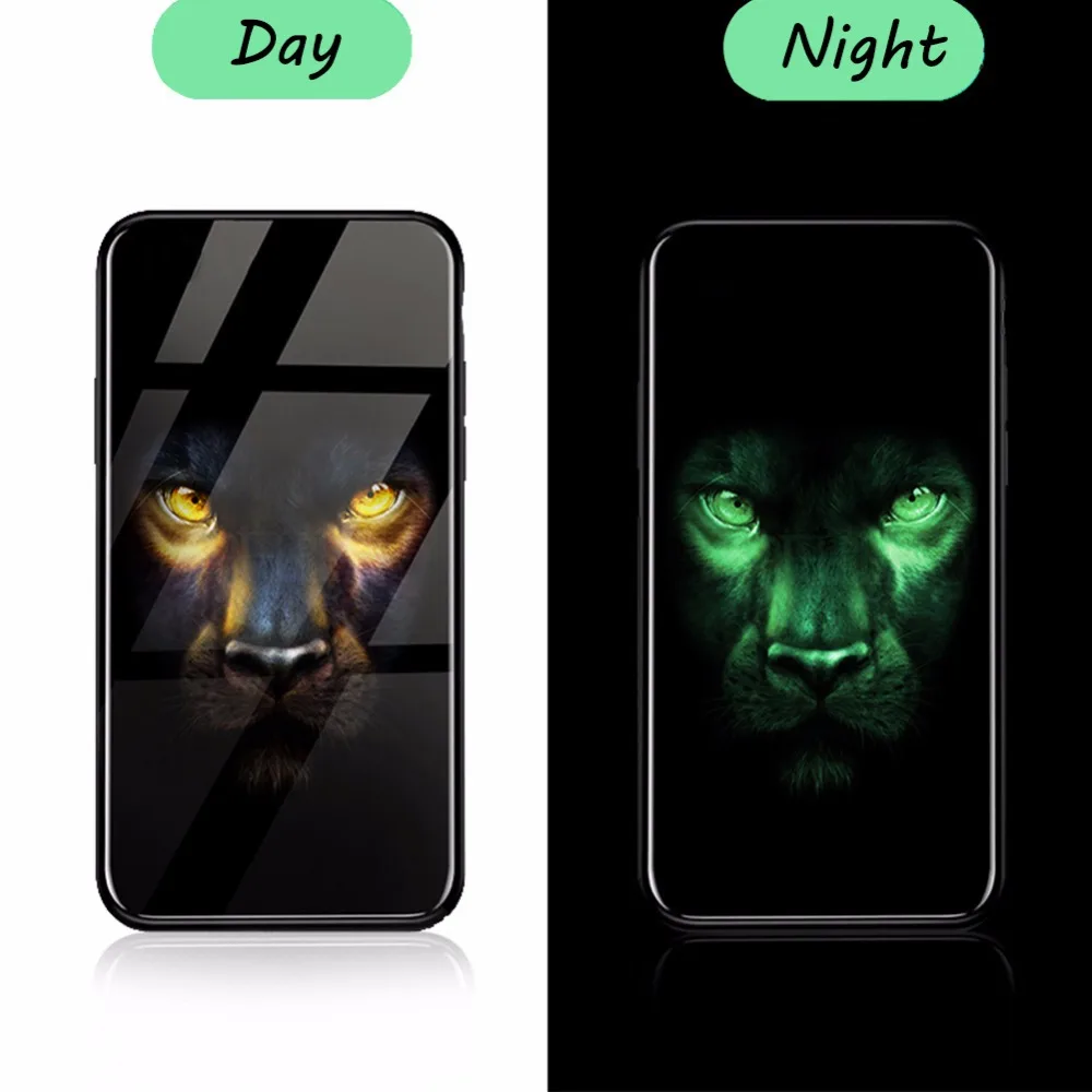 SZHAIYU светящийся светлый чехол из закаленного стекла для телефона iPhone X 8 7 6 6S Plus