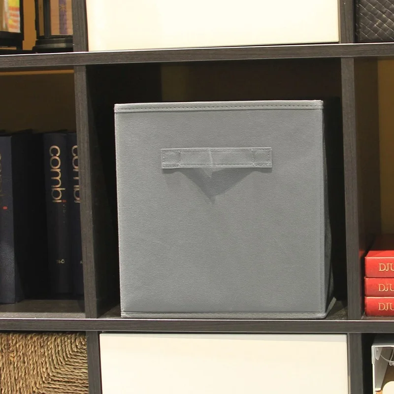 Ящики для хранения из серой ткани складные высококачественные корзины