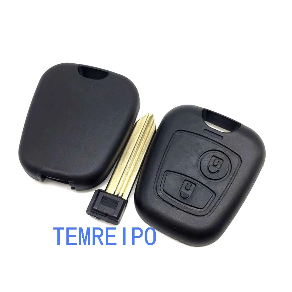 10pcs/lot 2 Button Remote Key Shell Cover fit for peu-geot Fob Case uncut blade auto parts | Автомобили и мотоциклы