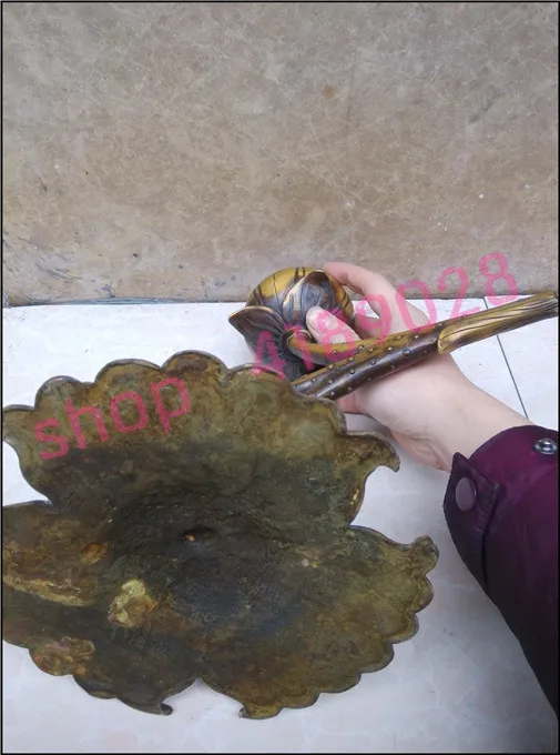 

Pure brass, lotus leaf, lotus flower bag, Incense burner / smoked Incense burner