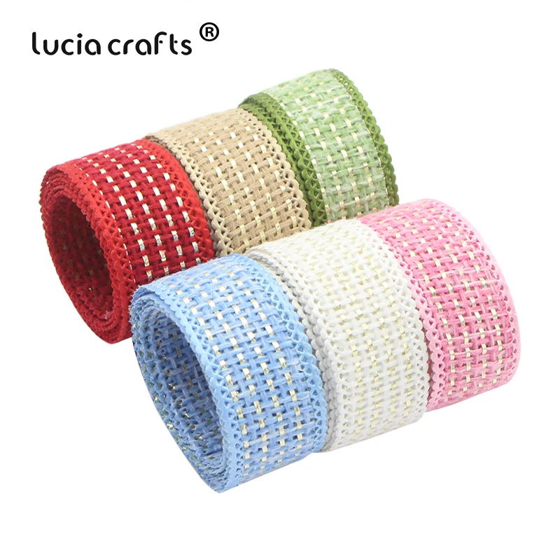 Lucia crafts 25 мм джутовая Мешковина кружевные ленты для свадебной вечеринки упаковка
