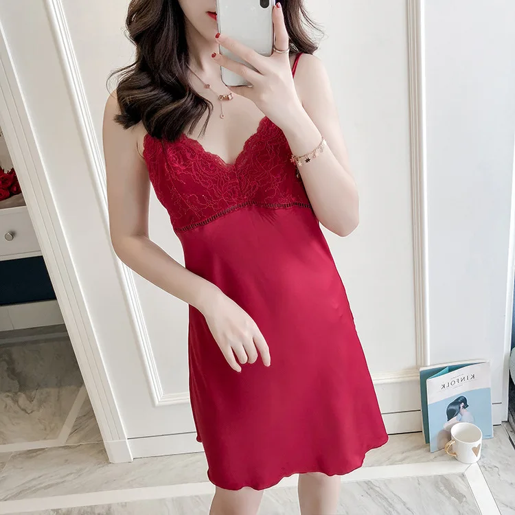 Женская ночная сорочка ночное белье синего красного черного розового цветов