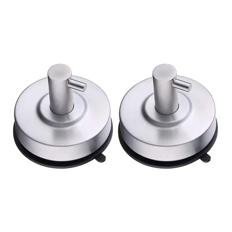 

Stainless Steel Removable Wall-mounted Suction Hooks Vacuum Suction Cup Brushed Shower Hook Wall Hanger for Kitchen Bathroom
