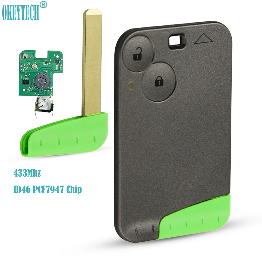 OkeyTech 2 кнопки дистанционного управления картами Автомобильный ключ с нерезаемым
