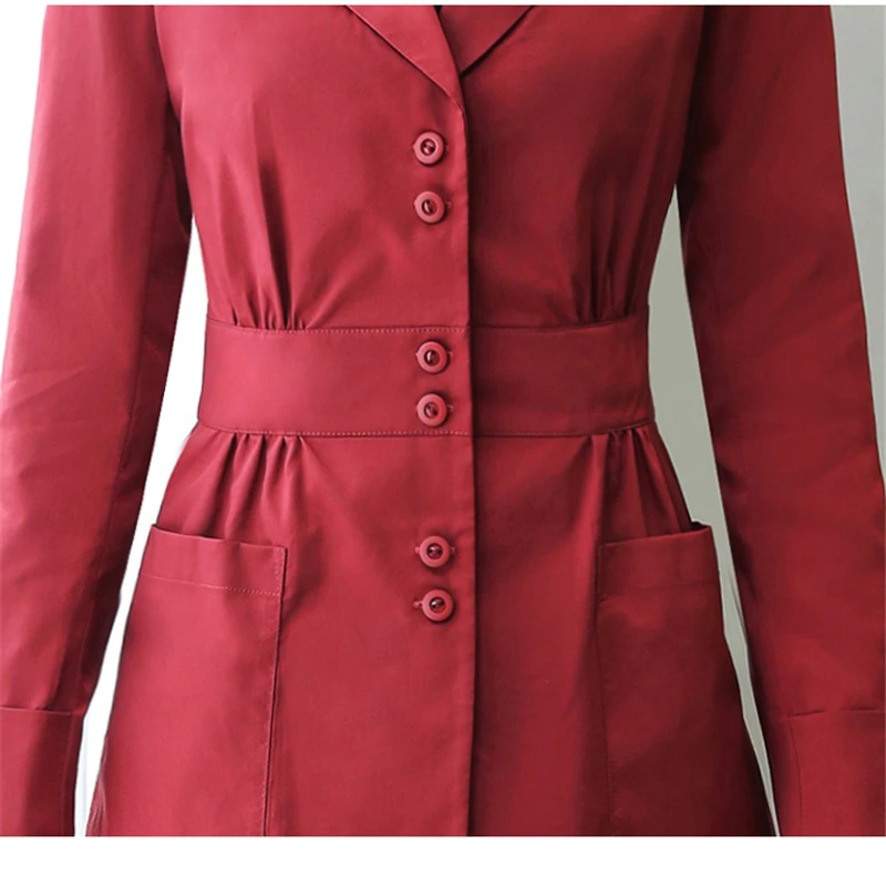 Женский однобортный Тренч облегающее длинное пальто верхняя одежда весна-осень