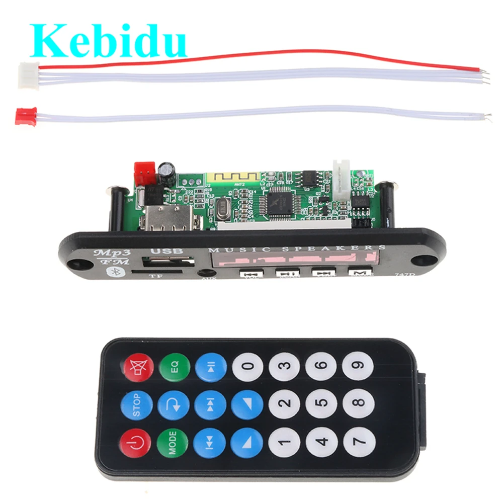 Kebidu Bluetooth USB MP3 декодер доска поставить FM радио DC 12V аудио модуль для автомобиля