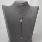 Минималистская бижутерия высшего качества 100% года, крошечная Милая треугольная цепочка с кубическим цирконием, модное женское ожерелье длиной 41 см + 5 см