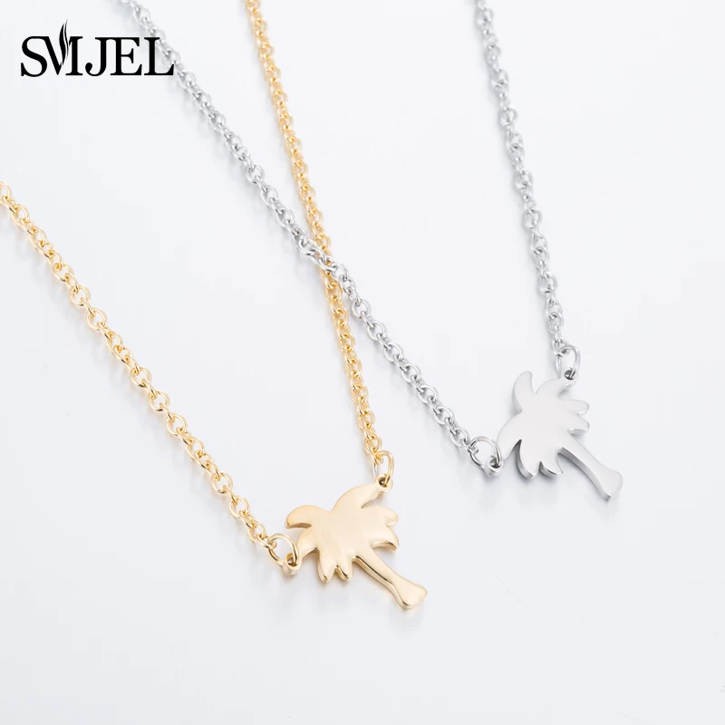 SMJEL Bijoux колье-чокер кокосовое дерево растительные ожерелья подвески цепочки