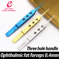 zhuoyu angel stainless steel ophthalmic fat forceps double eyelid tool operation instrument three hole 0 4mm ophthalmic forceps