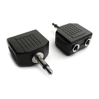 6 pcs 3 5mm mono audio plug to 2 ports 3 5mm jack splitters adapters black