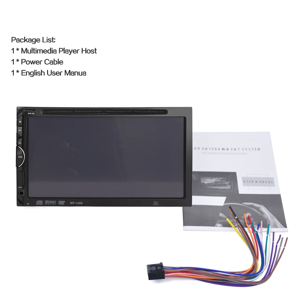 BYNCG MP1269 7 &quotУниверсальный 2 Din HD Автомобильный dvd плеер сенсорный экран Bluetooth USB/TF FM
