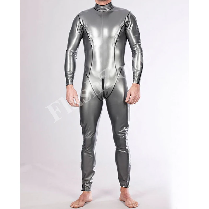 Бесплатная Доставка! Мужская мода груди молния резиновый straitjacket латексные
