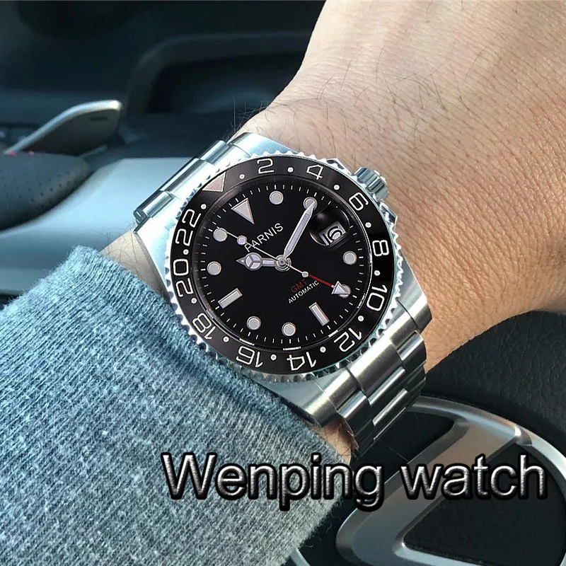 Часы мужские механические с черным циферблатом 40 мм | Наручные часы