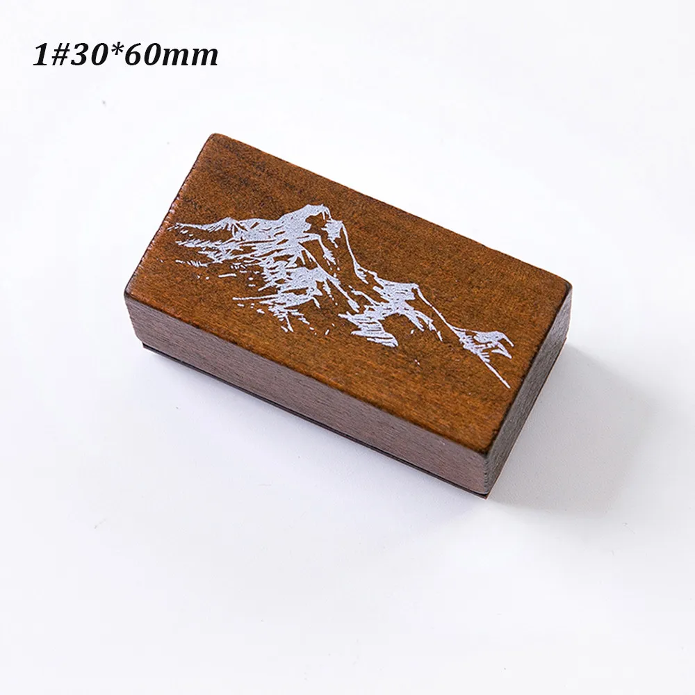 1-30X60mm 1 шт. винтажные деревянные и резиновые штампы для украшения леса, растений, Луны, для скрапбукинга, канцелярские товары, сделай сам, стандартный Штамп для рукоделия - Цвет: 1-30X60mm