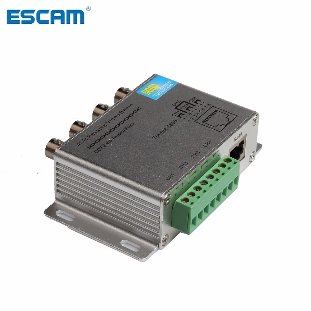 

ESCAM 4CH 8CH Passive Video Balun For TVI CVI AHD Cameras CCTV Via Twisted Pairs UTP Video Balun 4CH Transceiver BNC To UTP RJ45