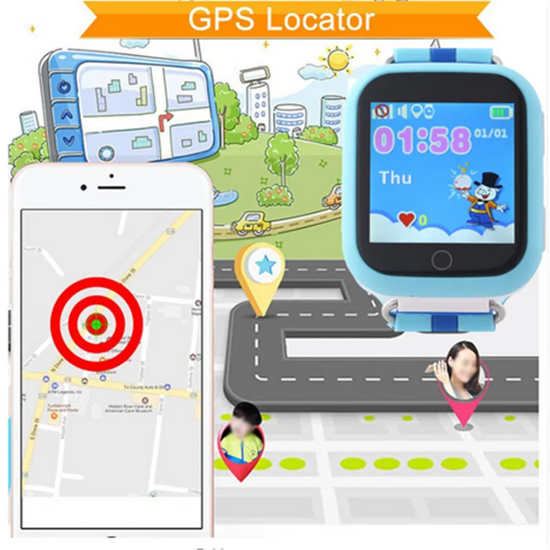 2018 Детские умные часы Q750 Q100 телефон GPS трекер для ребенка SOS Вызов SIM карты дети