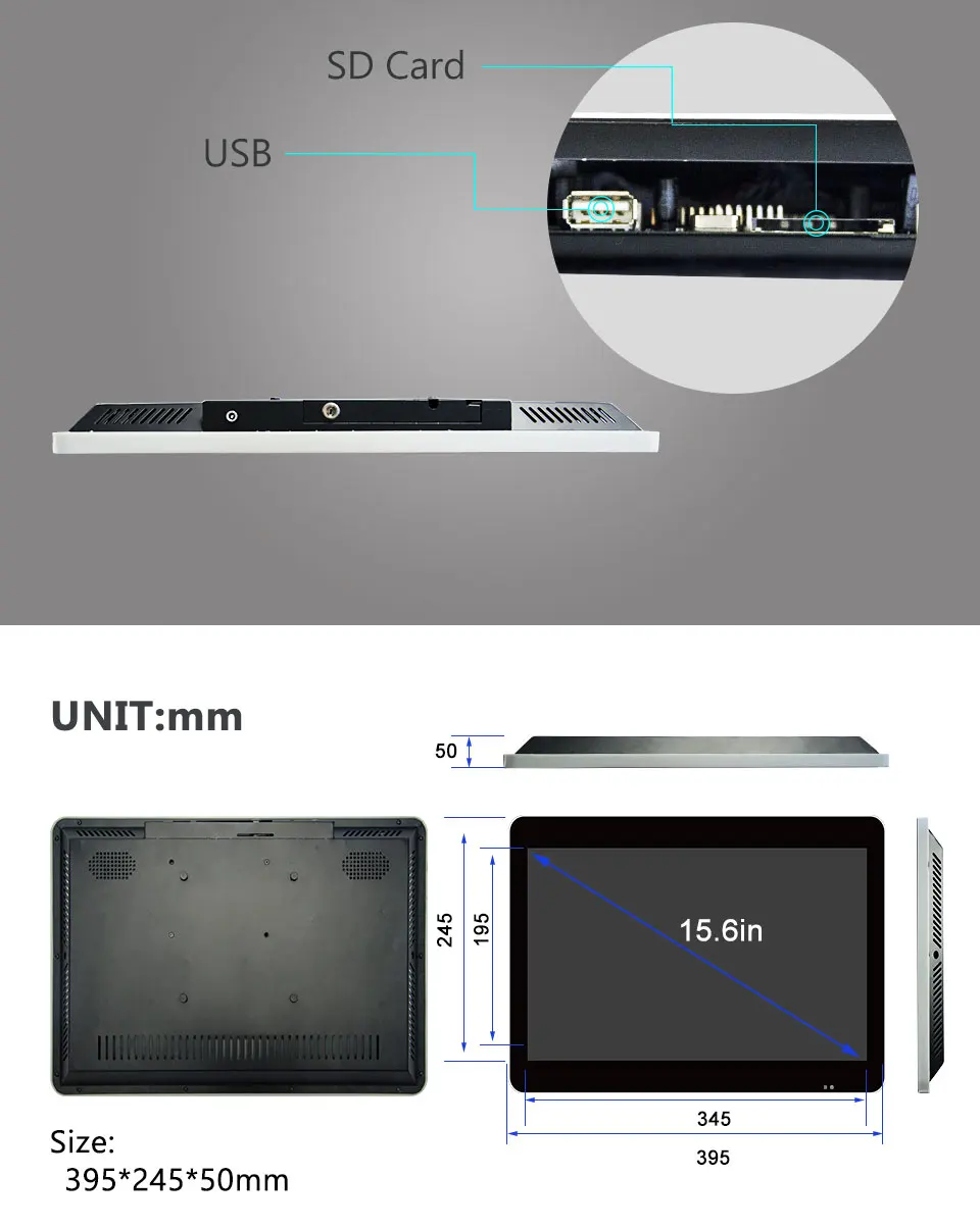15,6 дюймов 12 v настенное крепление идея медиа mp3 плеер торговый автомат media player сервера mp4 плеер петля рекламное табло с ЖК-дисплеем