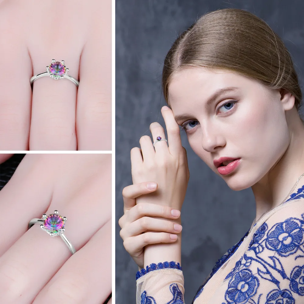 Jewelrypalace 1ct Мистик своих Радуга Топаз Обручение обручальное кольцо Твердые 925