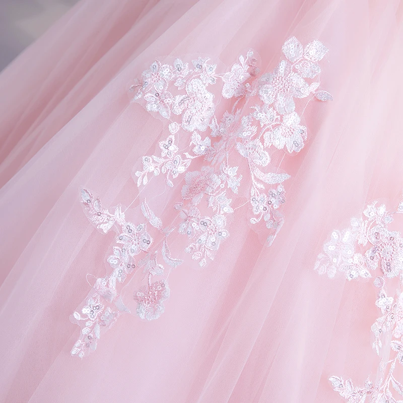 JaneVini очаровательные расшитые блестками розовые платья Quinceanera V шеи аппликационные Жемчужины для кружева с открытой спиной Большие размеры бальное платье халат 16 Ans