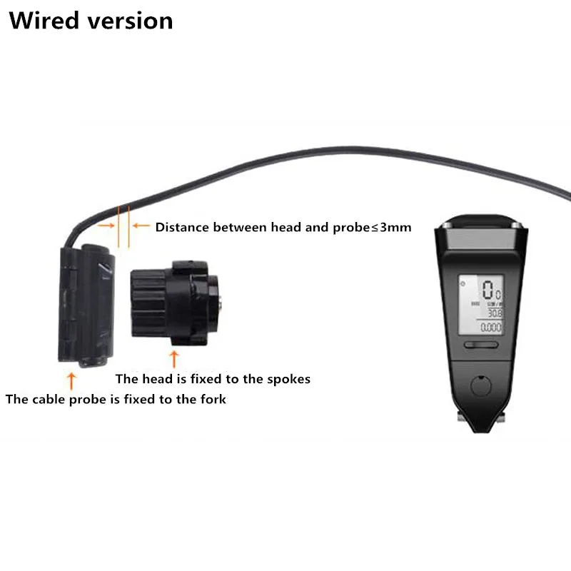 Горный велосипед светящийся Водонепроницаемый Спидометр велосипедный стержень