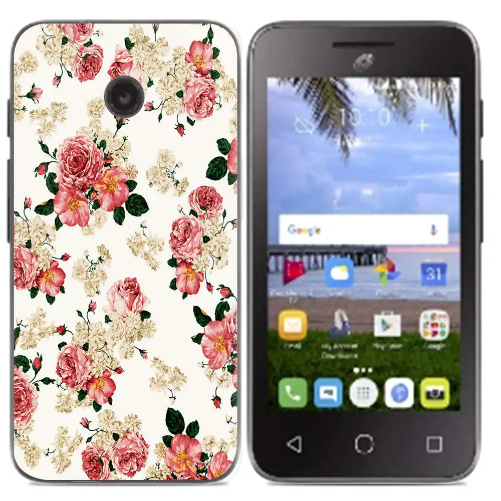 Мягкий чехол для телефона с изображением цветов Alcatel Pixi Unite/A466BG 4-х дюймовый